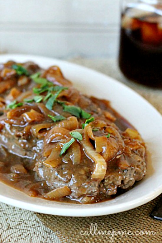 Hamburger Steak Onions Brown Gravy