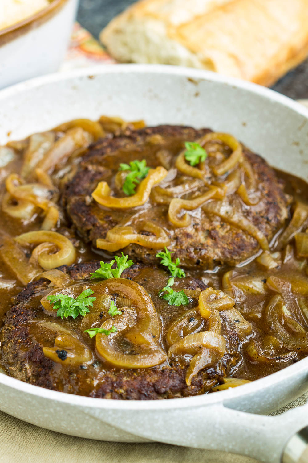 Hamburger Steak with Onions and Brown Gravy