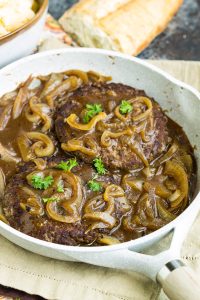 HAMBURGER STEAK WITH ONIONS AND BROWN GRAVY RECIPE