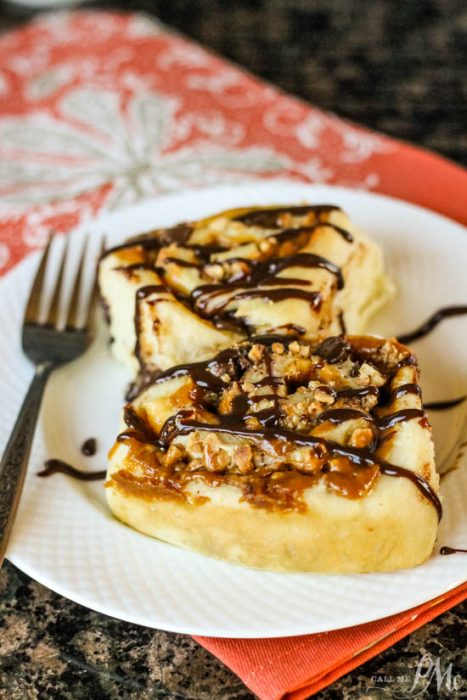 I love all things cinnamon roll-ish. My new creation, Snickers Bars Cinnamon Rolls, is full of buttery caramel, rich chocolate and crunchy peanuts.  