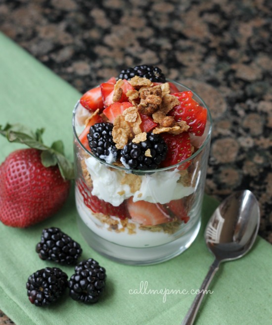 Yogurt Fruit Parfait with Honey Bunches of Oats