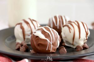 Chocolate Chip Cookie Dough Truffles are the perfect bite of velvety, creamy, edible chocolate chip cookie dough!