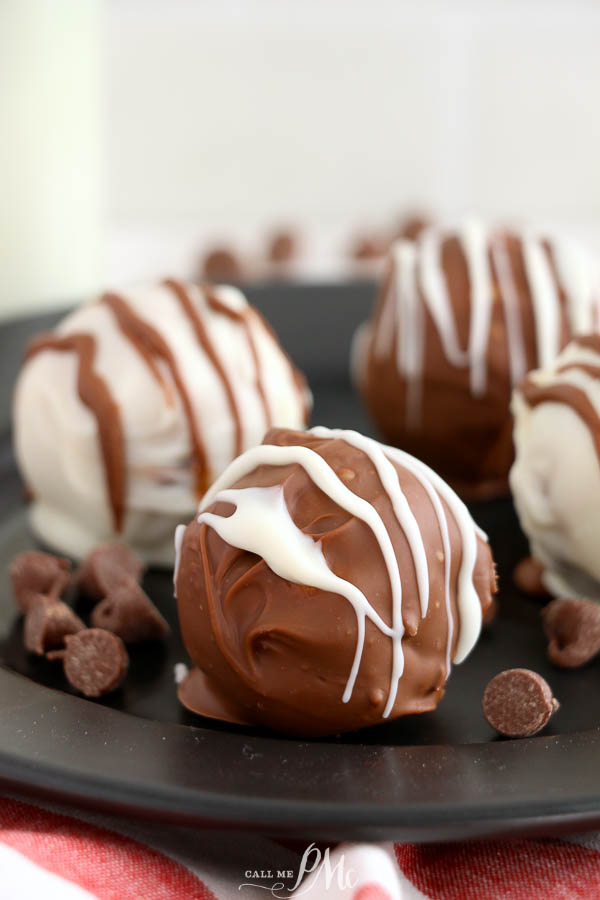 chocolate chip truffles Chocolate Chip Truffles on a plate