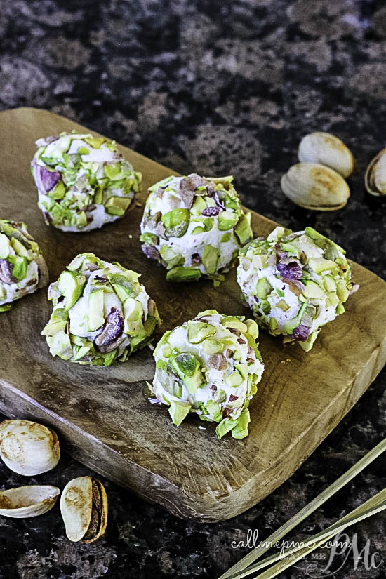 Roasted and salted pistachios combined with creamy and tangy goat cheese makes a drool-worthy appetizer. You could also enjoy these tasty, Pistachio Crusted Goat Cheese, nuggets on a salad.