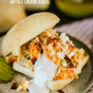 SLOW COOKER BUFFALO CHICKEN SLIDERS