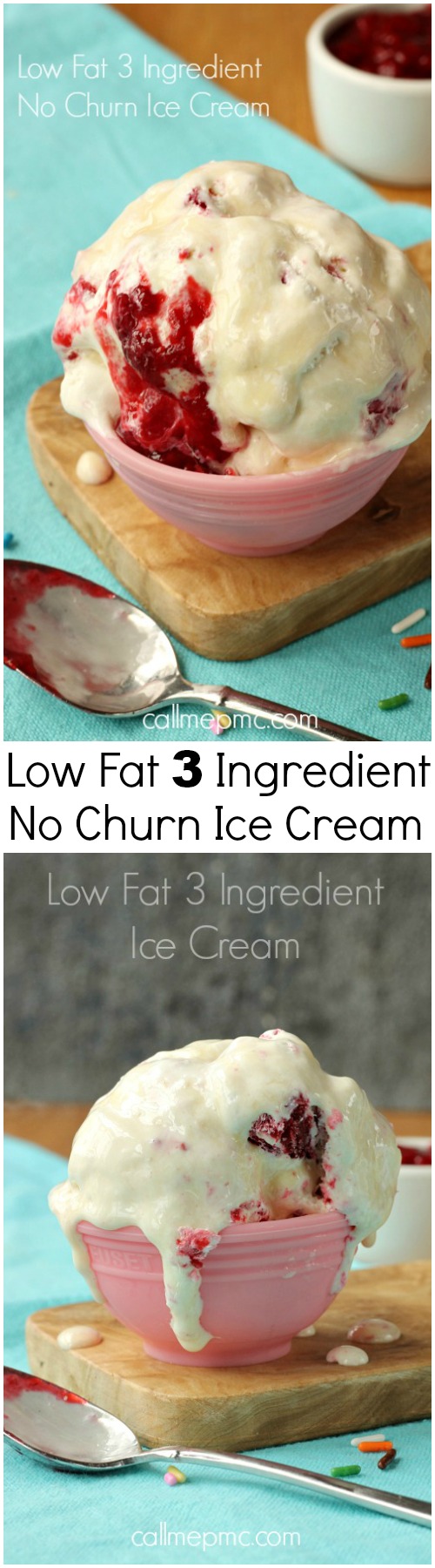 Low Fat 3 Ingredient No churn Ice Cream
