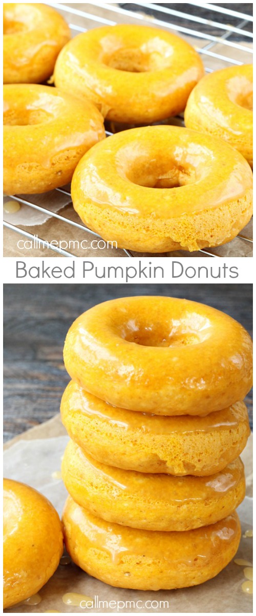 Baked Pumpkin Donuts with Caramel Glaze