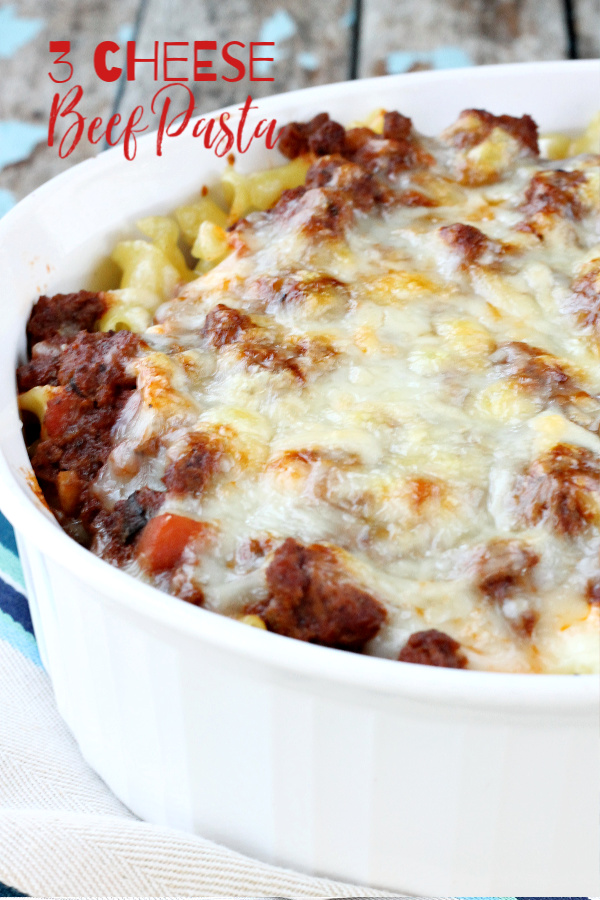  Three Cheese Beef Pasta Bake 