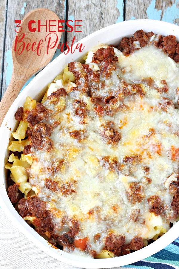  Three Cheese Beef Pasta Bake