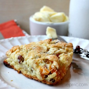 APRICOT PECAN SCONES WITH APRICOT HONEY BUTTER