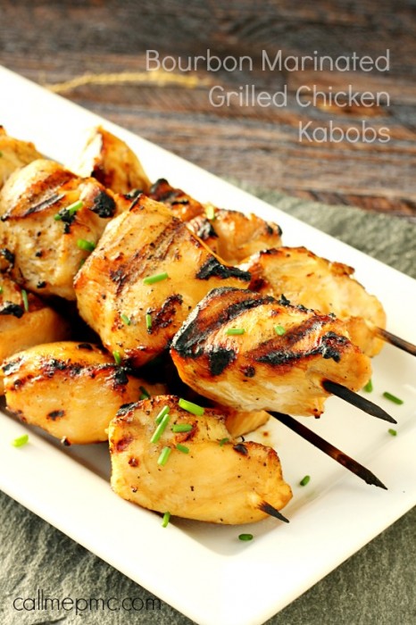 Bourbon Marinated Grilled Chicken Kabobs