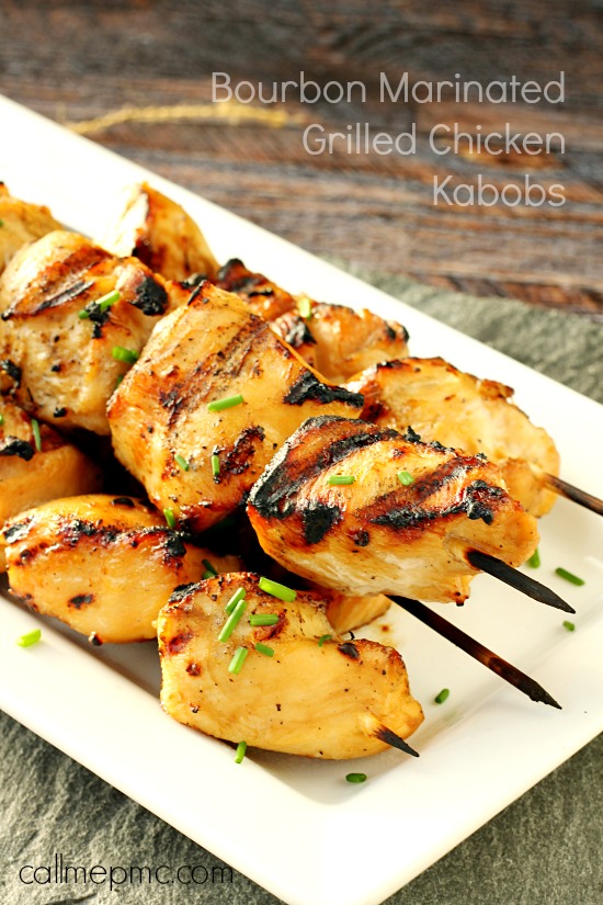 BOURBON MARINATED GRILLED CHICKEN KABOBS