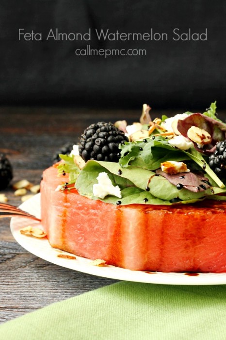 Feta Almond Watermelon Salad 