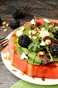 Feta Almond Watermelon Salad
