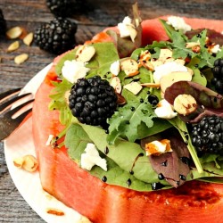 Feta Almond Watermelon Salad