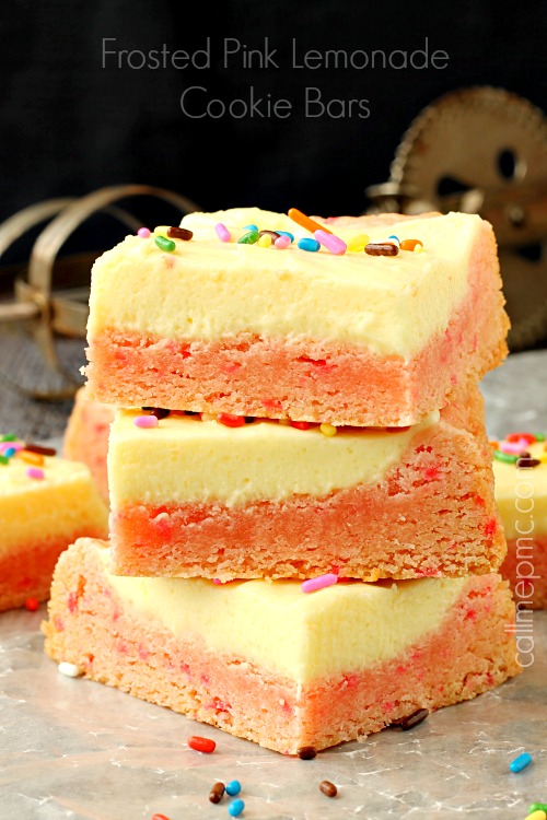 Frosted Pink Lemonade Cookie Bars