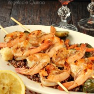 Grilled Balsamic Shrimp with Roasted Vegetable Quinoa