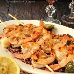 Grilled Balsamic Shrimp Roasted Vegetable Quinoa