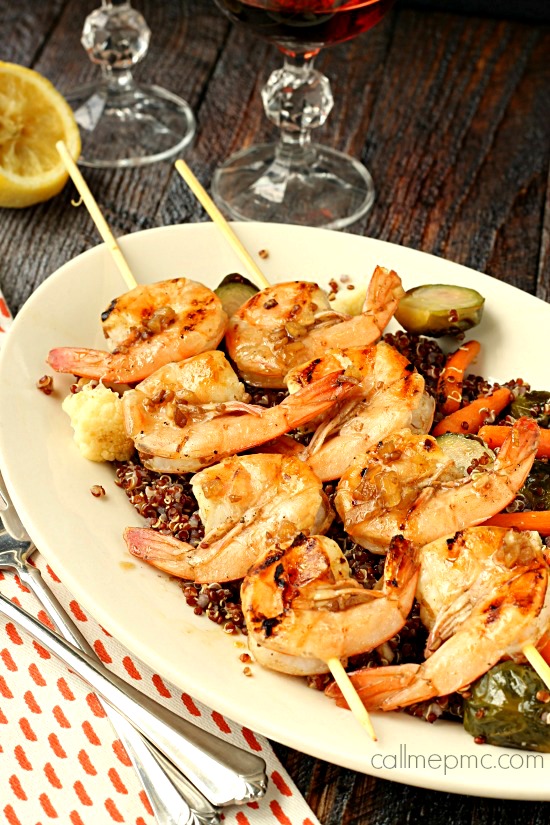 Grilled Balsamic Shrimp with Roasted Vegetable Quinoa wm2