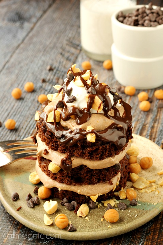 Individual Snickers Chocolate Layer Cake 