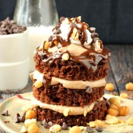 Individual Snickers Chocolate Layer Cake