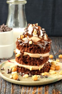 Individual Snickers Chocolate Layer Cake