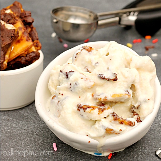 Ice cream in a small bowl.