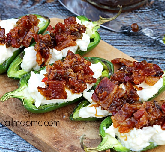 Grilled Stuffed Jalapeno Peppers with Brown Sugar Bacon