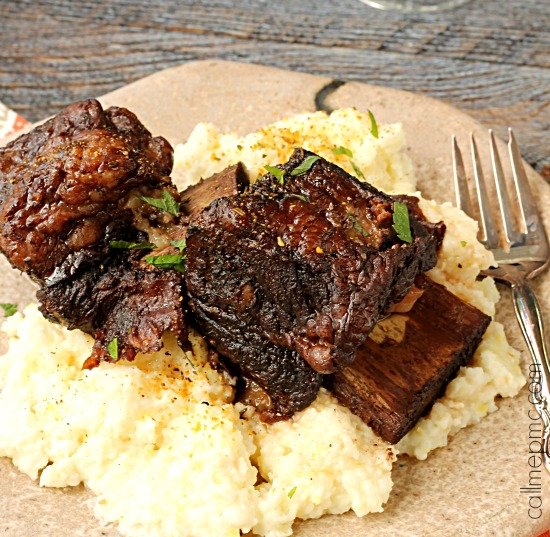 Red Wine Pomegranate Slow Cooker Short Ribs fb