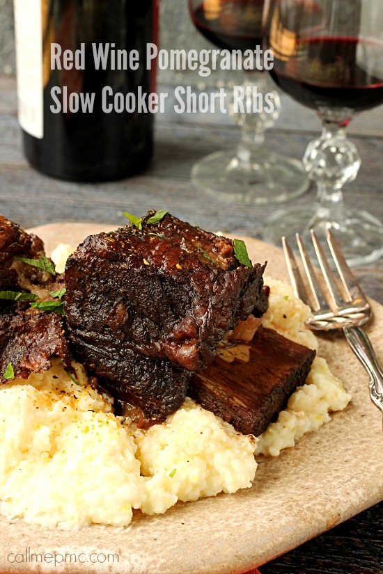 Red Wine Pomegranate Slow Cooker Short Ribs