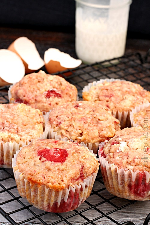 Strawberry Muffins with Almond Milk and Coconut Oil