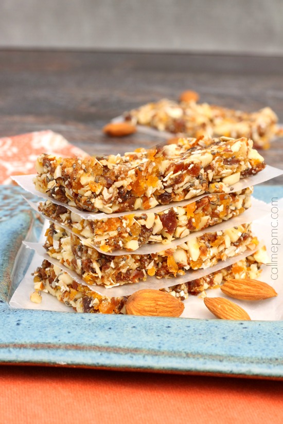 chocolate date apricot energy bars.