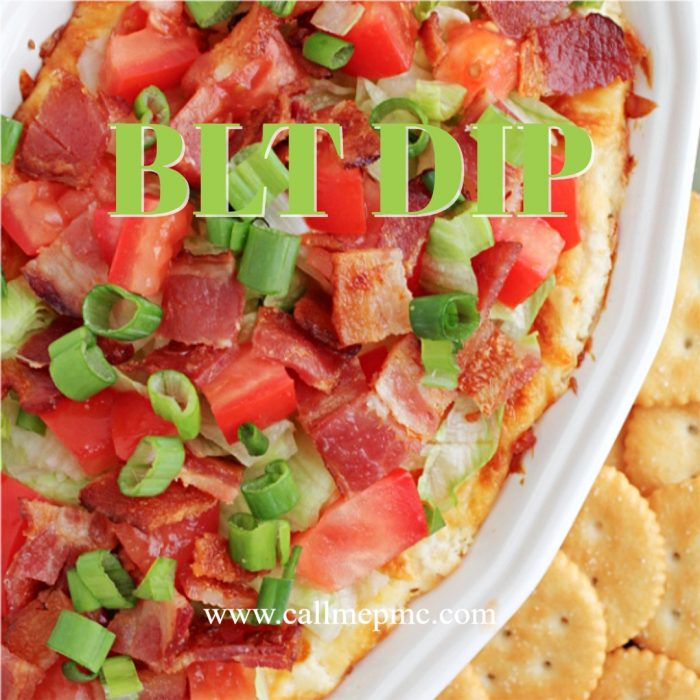 BLT Dip is quick, easy, tasty, & the perfect appetizer. This creamy dip, served hot or cold, is filled with bacon, tomatoes, & green onions.