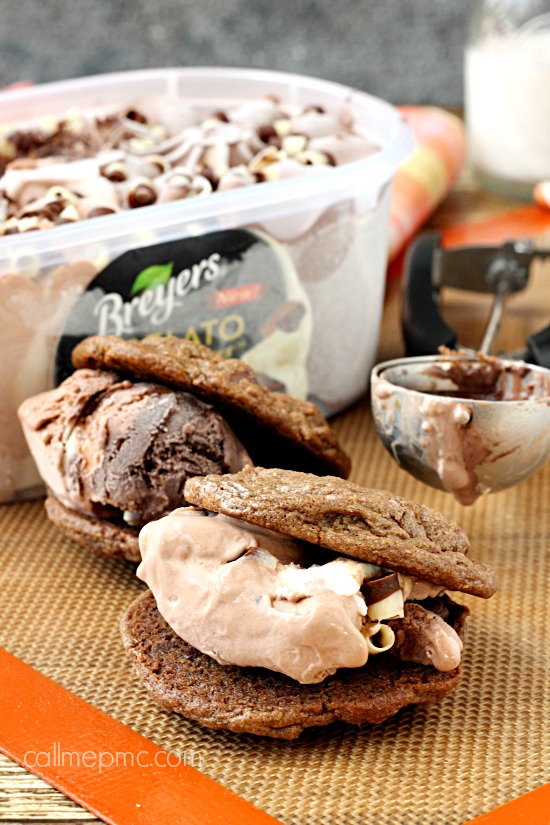 Double Chocolate Breyers Gelato Sandwich Cookies