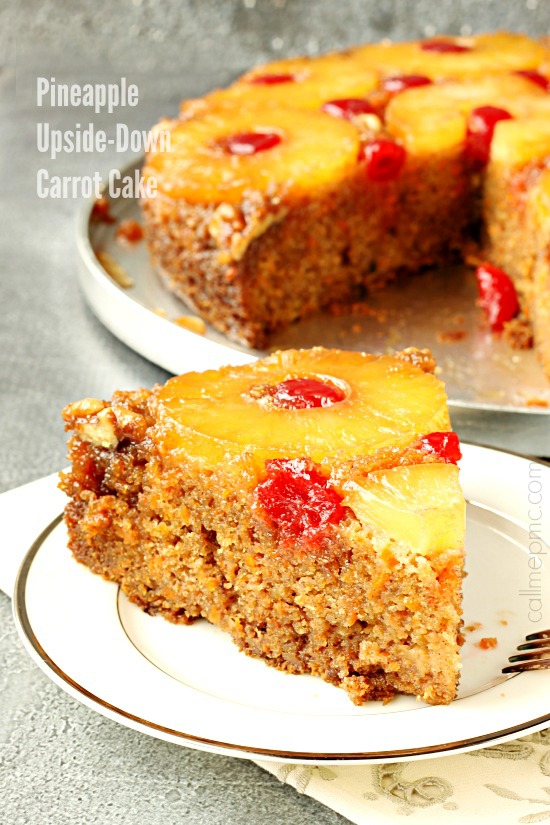 Pineapple Upside-Down Carrot Cake Slice of Cake
