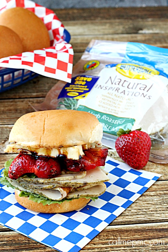 Turkey Strawberry Brie Sandwich with Balsamic reduction