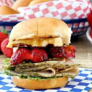 Turkey Strawberry Brie Sandwich with Balsamic reduction