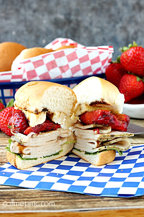 Turkey Strawberry Brie Sandwich with Balsamic reduction