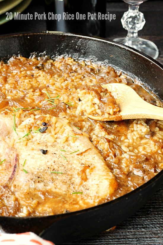 20 Minute Pork Chop Rice One Pot Recipe