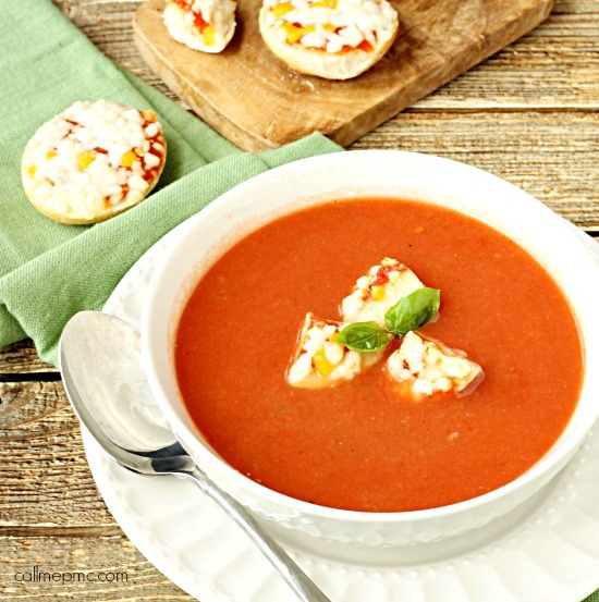Classic Tomato Soup with Bagel Bites Croutons fb