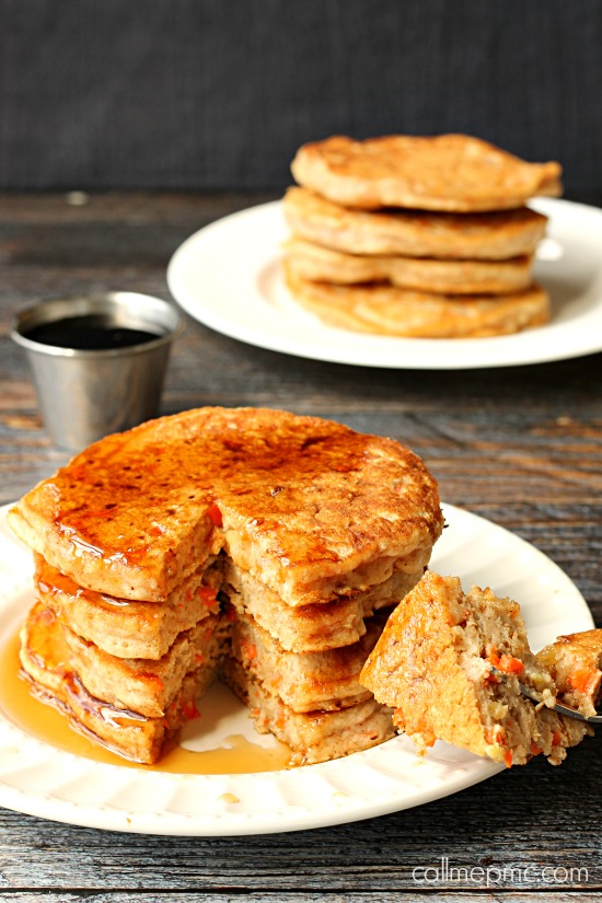 Carrot Cake Pancakes Carrot Cake Pancakes are full of carrots, pineapple, cinnamon and nutmeg, all the classic Carrot Cake ingredients! This is the perfect way to enjoy 'cake' for breakfast! Carrot Cake Pancakes