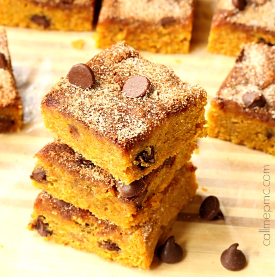 Chocolate Chip Pumpkin Snickerdoodle Blondies