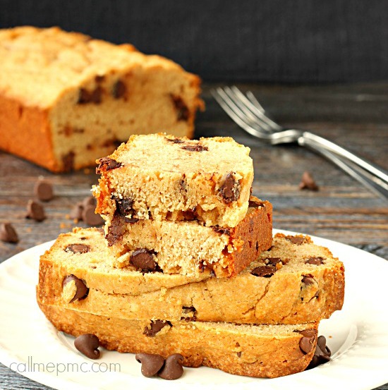 Chocolate chip cinnamon peanut butter bread