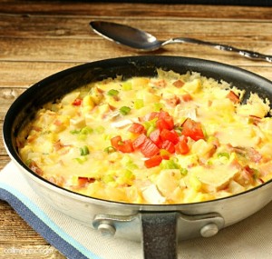 Ham Potato Cheese Frittata