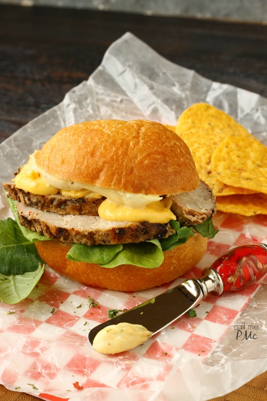 ย Jalapeno Cheese Pork Tenderloin Sandwichย is bursting with flavor! This lean cut of pork cooks quickly and is very versatile. Jalapeno Cheese Pork Tenderloin Sandwich - easy recipe & family favorite, perfect for game day, lunch, quick dinners via callmepmc.com