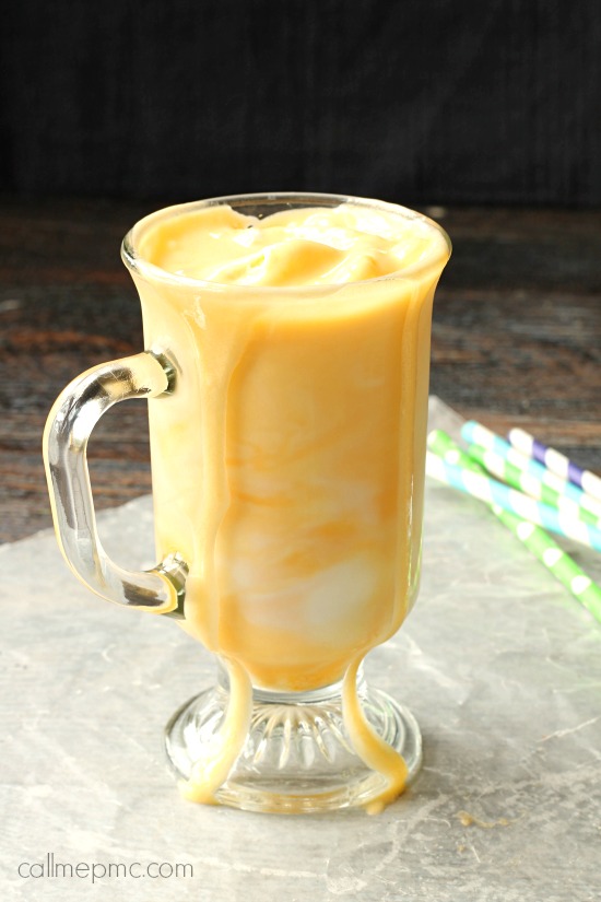 Orange milk ice cream float drink