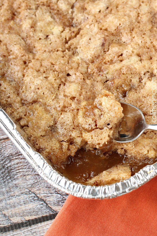Snickerdoodle Cobbler | easy recipe| CallMePMc.com Snickerdoodleย Cobbler, rich and buttery with a self-made sauce and warm cinnamon flavor. This cobbler is perfect for your fall spread or any time of year! Snickerdoodle Cobbler