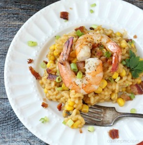Sweet Corn Bacon Shrimp Risotto