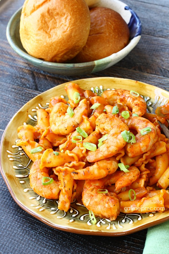 Jambalaya Shrimp Pasta is a spicy, restaurant-quality meal made in minutes. It has an abundance of flavor and is the perfect comfort food!
