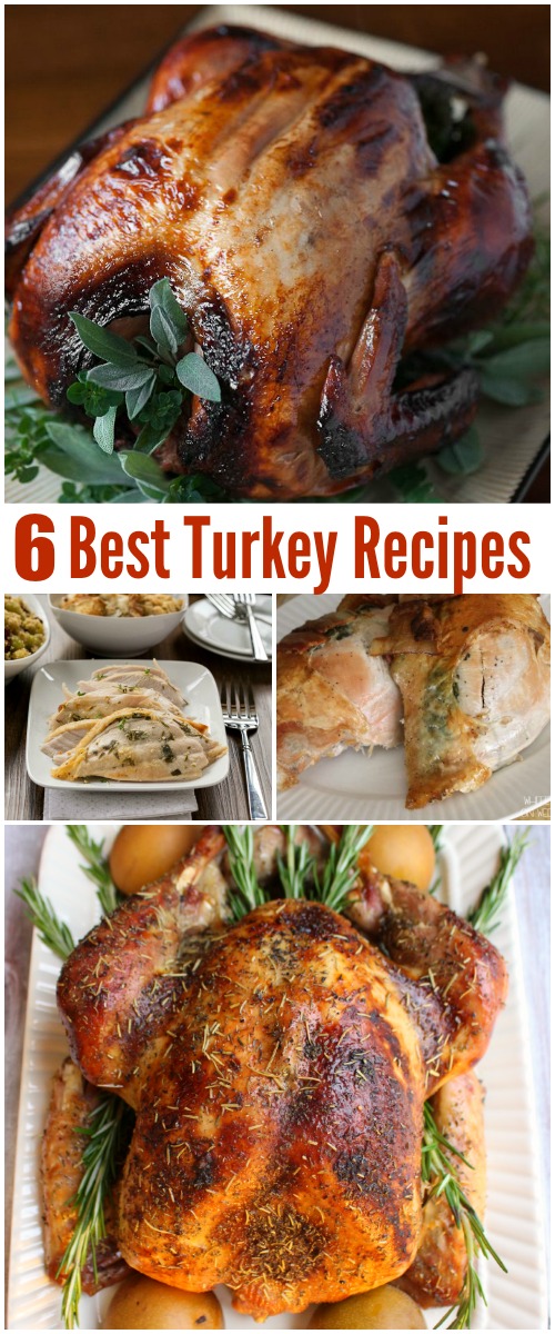 6 best turkey recipes Collage of photos.